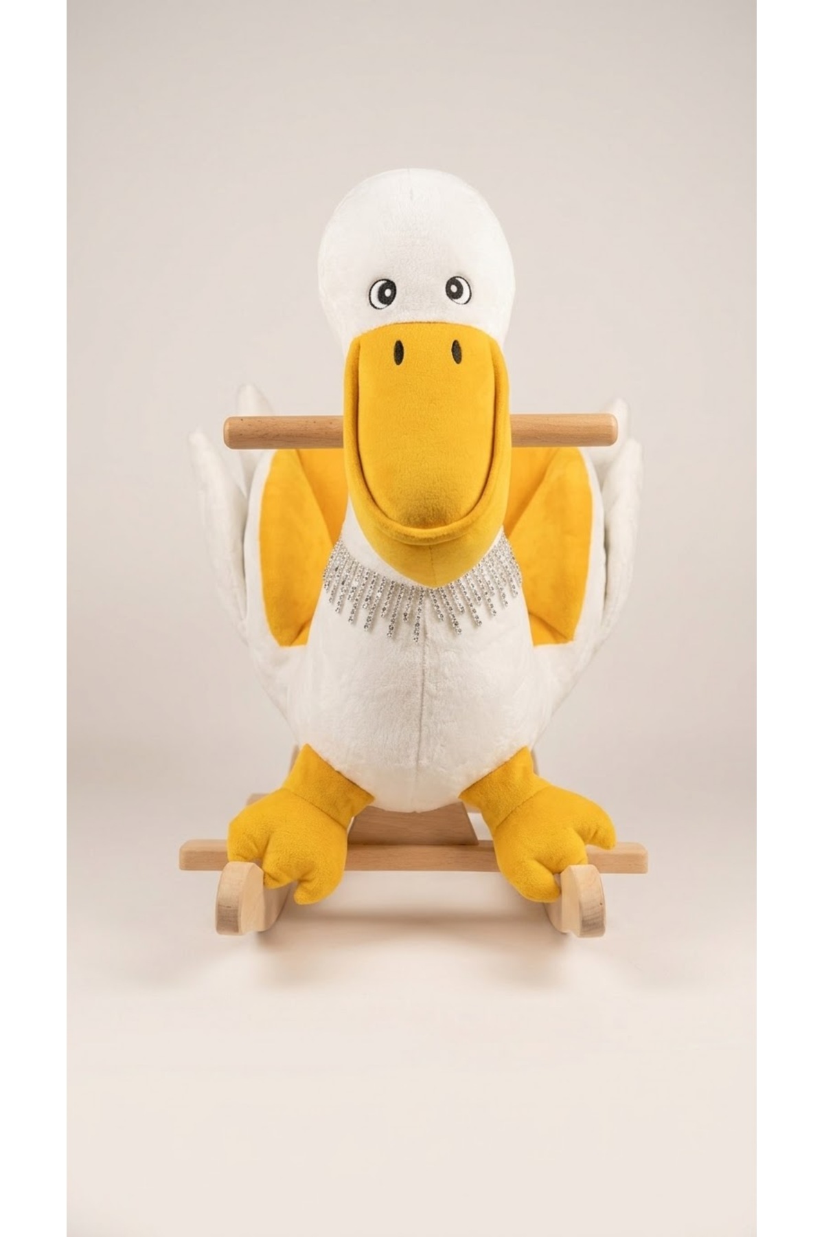 Ekru Peluş Sallanan Pelikan & Flamingo Koltuk